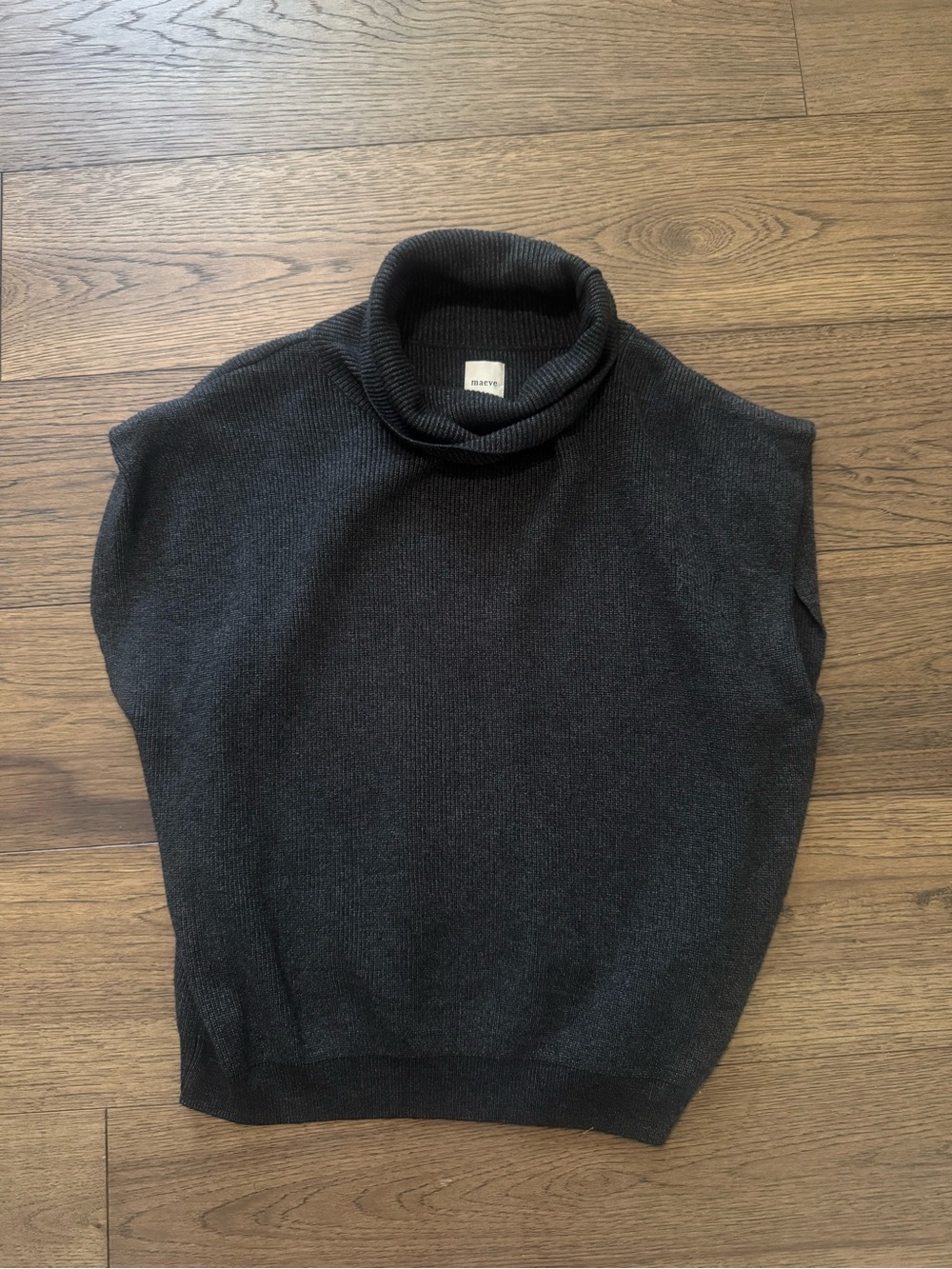 Maeve Charcoal Gray Sleeveless Turtleneck Vest